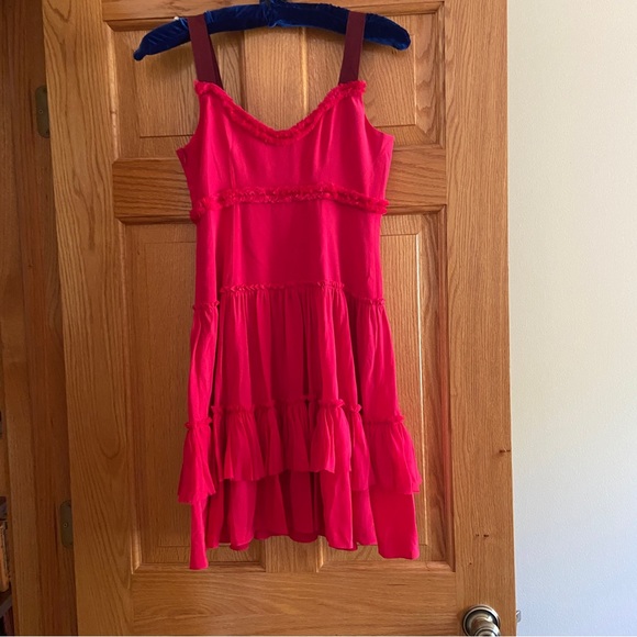 Cinq a sept 100% Silk fully lined Ruffled Dress - Size 0 Zero - NWOT - Picture 3 of 12